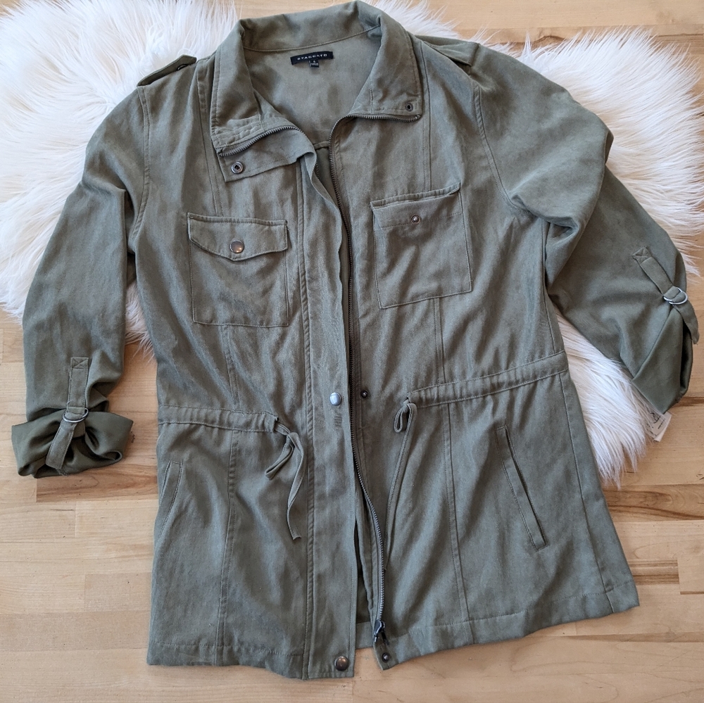{Staccato} Olive Green Utility Jacket for Women